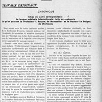 3410 - Page 3369 - Partie Professionnelle, Hygiène, Assistance, Mutualité, Intérêts corporatifs, Variétés. Travaux Originaux. Chronique. Echos de notre correspondance. La langue médicale internationale : latin ou espéranto. Ce qu’en pensent le Professeur E. Forgue, de Montpellier et le Docteur Le Duigou, de Cherbourg [J. Noir]