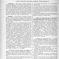 3427 - Page 3386 - Partie Professionnelle, Hygiène, Assistance, Mutualité, Intérêts corporatifs, Variétés. Reportage Professionnel. Nouvelles et Informations, (Voir les Dernières Nouvelles en tête des « Demi-Colonnes »). Nécrologie [Madame Pol-Reynes, Madame Charles Nélaton, Docteur Tissot] / Sorbonne / Les prix de la Société médicale des hôpitaux de Paris / Congrès de l’Association pour la documentation cinématographique dans les Sciences / Le Congrès de chirurgie de 1934