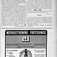 3430 - Page LXI-3389 - A travers l’officiel. Recouvrement des honoraires après décès du médecin et secret professionnel. Un établissement psychothérapique a le droit de refuser de recevoir les mineurs qui lui sont confiés par un Tribunal / Correspondance. Questions diverses. Surveillance et contrôle des autoclaves