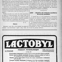 3436 - Page LXVII-3395 - Correspondance. Questions médico-militaires. Promotion d’un étudiant au grade de médecin sous-lieutenant / Situation des médecins auxiliaires du service auxiliaire
