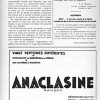 3451 - Page 3410-XIV - Correspondance. Assurances. Assurance sur la vie. Incontestabilité. Risque de guerre / Accidents. L’ouvrier payé à la tâche bénéficie de la loi sur les accidents du travail