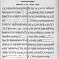3486 - Page 3445 - Partie Professionnelle, Hygiène, Assistance, Mutualité, Intérêts corporatifs, Variétés. Travaux Originaux. Assurances sociales. Article 59. Honoraires médicaux [Dr Paul Boudin] / L’exposition de Félicien Rops [Dr M. Vimont]