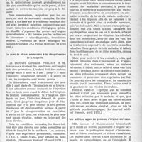 3536 - Page 3495 - Partie scientifique. L’actualité scientifique. La presse. Nouvelles observations de spirochétose méningée anictérique [(La Presse Médicale, 22 avril 1933)] / Les doses de sérum nécessaires à la séroprévention de la rougeole [(Strasbourg Médical, 25 avril 1933)] / Sur la psychanalyse [(Le Journal médical français, avril 1933)] / Les oedèmes aigus du poumon d’origine nerveuse [(Gazette des Hôpitaux, 1er avril 1933)]