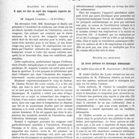 3537 - Page 3496 - Partie scientifique. L’actualité scientifique. Les Sociétés Savantes. Paris. Académie de médecine. A quoi est due la mort des rongeurs exposés au soleil, (31-10-1933) / Société de chirurgie. Le lever précoce en chirurgie abdominale, (18-11-1933)