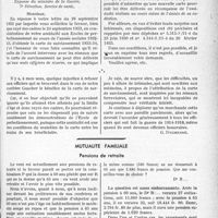3554 - Page 3513 - Partie professionnelle, Hygiène, Assistance, Mutualité, Intérêts corporatifs, Variétés. Travaux originaux. Jurisprudence. La carte de surclassement n'est pas accordée aux officiers honoraires, même s’ils ont suivi assidument l’école de perfectionnement l’année de leur radiation des cadres / Mutualité familiale. Pensions de retraite [A. Gassot]