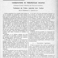 3590 - Page 3549 - Partie scientifique. Travaux originaux. Consultations de thérapeutique infantile. Traitement de l'ictère catarrhal chez l’enfant, par le Professeur P. Lereboullet. Prescriptions hygiéniques / Régime alimentaire
