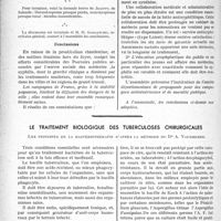 3597 - Page 3556 - Partie scientifique. Travaux originaux. Assemblée française de médecine générale, VIIIe Session (octobre-novembre 1933). Fréquence & physionomie actuelle de la syphilis, par G. Blechmann. Prophylaxie / Le traitement biologique des tuberculoses chirurgicales. Les principes de la bactériothérapie d’après la méthode du Dr A. Vaudremer