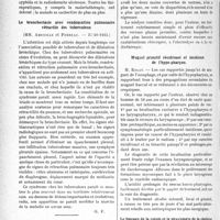3607 - Page 3566 - Partie scientifique. L’actualité scientifique. Les Sociétés Savantes. Paris. Société médicale des hôpitaux de Paris. Un cas de forme cutanée ulcéreuse de la lympho-granulomatose maligne, (27-10-1933) / Le bronchectasie avec condensation pulmonaire rétractile des tuberculeux, (27-10-1933) / Toulouse. Société de médecine, de chirurgie et de pharmacie. Du traitement des verrues planes juvéniles par la néolyse / Muguet primitif récidivant et insidieux de l’hypo-pharynx / Le blocage de la rotule et la physiologie de la statique chez les animaux