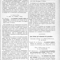 3610 - Page 3569 - Partie scientifique. L’actualité scientifique. Les livres. Rééducation psychothérapique. Contrôle de l’équilibre mental et nerveux, par Dr Pierre Prost, Librairie A. Doin, Paris (6°) / Les fonctions sexuelles mâles et leurs troubles, par Dr S. Higier, G. Doin et Cie, Paris / Maigreur et obésité, par Professeur Marcel Labbé, Expansion scientifique française, Paris / Les livres qui viennent de paraître.