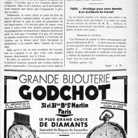 3638 - Page LXI-3597 - Correspondance. Accidents. Action du médecin contre la victime d’un accident du travail / Privilège pour soins donnés à un accidenté du travail