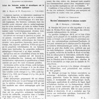 3674 - Page 3633 - Partie scientifique. L’actualité scientifique. Les Sociétés Savantes. Paris. Académie de médecine. Action des boissons acides et alcooliques sur le bacille typhique, (7-11-1933) / Société de chirurgie. Rectites inflammatoires et sténoses rectales, (5-10-1933) / Société médicale des hôpitaux de Paris. Pleurésie séro-fibrineuse et arthrite aiguë non tuberculeuse, consécutives à une méningite lymphocytaire curable, (27-10-1933)