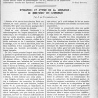 3688 - Page 3647 - Partie professionnelle, Hygiène, Assistance, Mutualité, Intérêts corporatifs, Variétés. Travaux originaux. Chronique. La déclaration obligatoire de la tuberculose vue par un hygiéniste / Évolution et avenir de la chirurgie : le doctorat en chirurgie, par J. de Fourmestraux