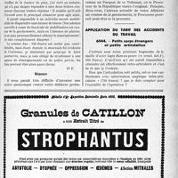 3706 - Page LXI-3665 - Correspondance. Questions diverses. Action contre un client parti sans laisser d’adresse / Application du tarif des accidents du travail. Petits corps étrangers et petite articulation