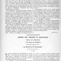 3751 - Page 3710 - Partie professionnelle, Hygiène, Assistance, Mutualité, Intérêts corporatifs, Variétés. Travaux originaux. La médecine aux États-Unis. Interrelations maternelles et foetales / Autour des théâtres et music-halls. Théâtre de la Michodière. « Un Tout au Paradis », Comédie en quatre actes. « Le Renard et la Grenouille », de M. Sacha-Guitry, Un acte