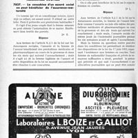 3761 - Page 3720-XLVIII - Correspondance. Divers. Assurance-incendie / Assurances sociales. La concubine d’un assuré social ne peut bénéficier de l’assurance-maternité / Les femmes d’assurés sociaux n’ont pas droit aux indemnités de repos