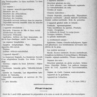 3910 - Page 5091 - Service de Santé militaire. Notification relative au concours d’admission à l’École du Service de santé militaire en 1933 / Pharmacie. Décret du 5 avril 1933 autorisant la préparation et la mise en vente de produits pharmaceutiques