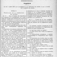 3922 - Page 5103 - Lutte antituberculeuse. Décret du 1erjuin 1933 relatif aux congés pour tuberculose ouverte (marine militaire) / Hygiène. Loi du 7 juillet 1933 sur la prophylaxie de la tuberculose des bovidés et sur le contrôle de la salubrité des viandes