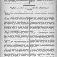 3955 - Page 5136 - Hygiène publique. Loi du 16 juin 1933 portant révision de la loi du 17 avril 1907 sur la sécurité de la navigation maritime et l'hygiène à bord des navires de commerce, de pêche et de plaisance. (Extraits) / règlementation des appareils électriques. Règlement d’administration publique du 1erdécembre 1933 pour la détermination des obligations auxquelles sent tenus les constructeurs exploitants, revendeurs et détenteurs d’installations ou d’appareils électriques