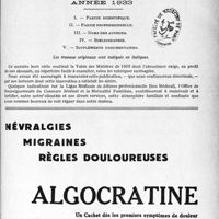 3964 - Page 5145 - Table des matières. Année 1933. Partie scientifique, Partie professionnelle, Noms des auteurs, Bibliographie, Suppléments documentaires