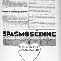 0008 - Page VII-5 - Demandes et offres / Dernières nouvelles. La mort d’un grand bienfaiteur du Corps médical : Le Docteur Plantier, d’Annonay, vice-président de l’Association générale des médecins de France / Académie de médecine de Madrid / Médecine et travail