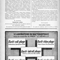 0011 - Page 8-X - A travers l’officiel. Service de santé militaire / Sanatoriums publics / Asiles publics d’aliénés