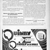 0012 - Page XI-9 - A travers l’officiel. Asiles publics d’aliénés / Enseignement de la médecine / Réponses des ministres aux questions des parlementaires. Intervention d’une Caisse d’assurances sociales devant les Conseils syndicaux / L’étranglement de la hernie est une maladie nouvelle