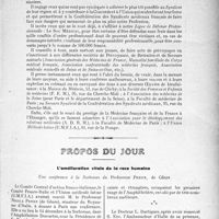0016 - Page 13 - Souhaits et Conseils / Propos du jour. L’amélioration vitale de la race humaine, Une conférence à la Sorbonne du Professeur Pende [J. Noir]