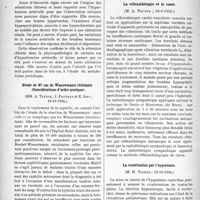 0035 - Page 32 - Partie scientifique. L’actualité scientifique. Les Sociétés Savantes. Paris. Société médicale des hôpitaux de Paris. Hypertension artérielle avec hyperprotidémie et hyperchlorémie plasmatique. Influence des régimes déchlorurés et déprotéiné, (19-10-1934) / Étude de 47 cas de Wassermann résistants (Considérations d’ordre pratique), (19-10-1934) / Société de médecine de Paris. La réflexothérapie et le Cœur, (23-6-1934) / La cicatrisation par l’hyperémie, (12-10-1934)
