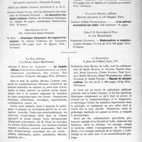 0036 - Page 33 - Partie scientifique. L’actualité scientifique. Les Livres. Les livres qui viennent de paraître / La maladie fibreuse, par Docteur T. Roux de Laroque. La Noé, éditeur, à La Bocca (AIpes-Maritimes) / Manuel de clinique médical, par Professeur Jean Minet, G. Doin et Cie, Paris, VIe