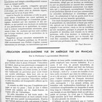 0042 - Page 39 - Partie professionnelle. Travaux originaux. Bulletin de l’Actualité. Les laboratoires d’analyses médicales et biologiques sont-ils des établissements commerciaux ?. Influence de la propriété du laboratoire [Dr Paul Boudin] / L'éducation anglo-saxonne vue en Amérique par un Français, par le Professeur Laquerrière