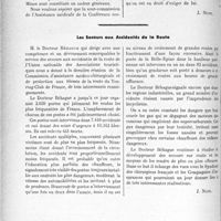 0081 - Page 74 - Propos du jour. La création d’un cadre général des médecins civils aux colonies [J. Noir] / Les Secours aux Accidentés de la Route [J. Noir]