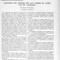 0082 - Page 75 - Partie scientifique. Travaux originaux. Traitement des œdèmes dûs aux piqûres de vipère par les sangsues, par Marcel Thalheimer