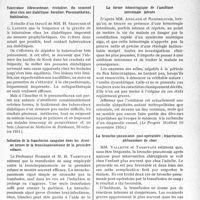 0098 - Page 91 - Partie scientifique. L'actualité scientifique. La Presse. Tuberculose fibrocaséeuse, évolutive, du sommet [(Journal de Médecine de Bordeaux, 30 octobre 1934)] / Indication de la transfusion sanguine dans les diverses formes de la bronchopneumonie de la première enfance [(Strasbourg Médical, 25 septembre 1934)] / La forme hémorragique de l'amibiaseintestinale latente [(Le Progrès Médical 10 novembre 1934)] / La broncho-pneumonie poste opératoire ; transfusion, phénomènes de choc [(Strasbourg Médical, 25 septembre 1934)]