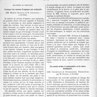 0100 - Page 93 - Partie scientifique. L'actualité scientifique. Les Sociétés Savantes. Paris. Académie de médecine. Technique des secours d’urgence aux asphyxiés, (4-12-1934) / Les amino-acides et polypeptides et les chocs biologiques, (4-12-1934)