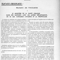 0106 - Page 99 - Partie professionnelle. Travaux originaux. Bulletin de l’actualité. Le ministère de la santé publique dans ses rapports avec les autres départements, en ce qui concerne l’hygiène [G. Fisher]
