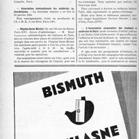 0147 - Page 136-X - Dernières nouvelles. Syndicat national des médecins Français électrologistes et radiologistes / Association internationale des médecins radiesthésistes / Hôpital Saint-Michel / Hôpital Saint-Michel / L’Association corporative des étudiants en médecine de Paris