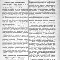 0174 - Page 163 - Partie scientifique. L’actualité scientifique. Les Sociétés Savantes. Paris. Société de chirurgie. Maladie de Kienbock (lunarite du poignet), (24-10-1934) / Un cas de capillarité traité par sympathicectomie, (17-10-1934) / L’injection thérapeutique du système lymphatique, (7-11-1934)
