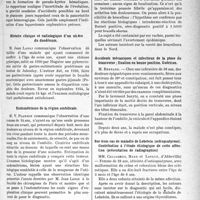 0176 - Page 165 - Partie scientifique. L’actualité scientifique. Les Sociétés Savantes. Paris. Société des chirurgiens de Paris. Séance du 16 novembre 1934 / Lille. Société médicale et anatomo-clinique. Un cas de brucellose dans le Nord / Accidents mécaniques et infectieux de la ptose du transverse ; fixation en bonne position. Guérison / Sur trois cas de maladie de Lobstein (ostéopsatyrose). Contribution à l’étude étiologique de cette affection (présentation de radiographies)