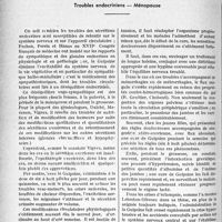 0179 - Page 168 - Partie scientifique. L’actualité scientifique. Thérapeutique. Troubles endocriniens — Ménopause