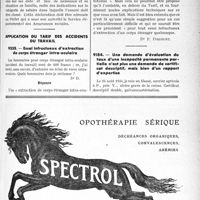 0208 - Page LXVII-197 - Correspondance. Assurances sociales. Affiliation d’une femme de ménage aux assurances sociales / Application du tarif des accidents du travail. Essai infructueux d’extraction de corps étranger intra-oculaire / Une demande d’évaluation du taux d’une incapacité permanente partielle n’est plus une demande de certificat descriptif, mais bien d’un rapport d’expertise