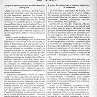 0252 - Page 235 - Partie scientifique. L’actualité scientifique. La Presse. A propos de quelques nouveaux procédés d’anesthésie chirurgicale [(Bruxelles-Médical, 21 octobre 1934)] / A propos de quelques cas de mycoses pulmonaires et thoraciques [(La Presse médicale, 26 septembre 1934)]