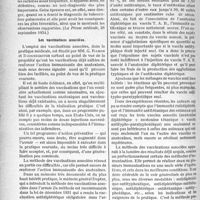 0253 - Page 236 - Partie scientifique. L’actualité scientifique. La Presse. A propos de quelques cas de mycoses pulmonaires et thoraciques [(La Presse médicale, 26 septembre 1934)] / Les vaccinations associées [(Journal médical Français, octobre 1934)]