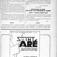 0288 - Page LXIII-269 - Correspondance. Application du tarif des accidents du travail. Accident en jouant au football / Application du tarif des soins aux pensionnés de guerre. Ponction d’abcès froid