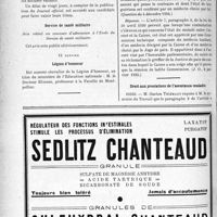 0309 - Page 286-XII - A travers l’officiel. Légion d’honneur / Enseignement de la médecine / Service de santé militaire / Légion d’honneur / Réponses des ministres aux questions des parlementaires. Contestation sur l’état d’un assuré social / Droit aux prestations de l’assurance-maladie