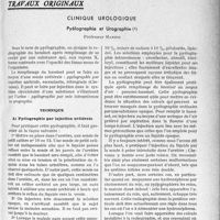 0316 - Page 293 - Partie scientifique. Travaux originaux. Clinique urologique. Pyélographie et Urographie, Professeur Marion. Technique. Pyélographie par injection urétérale