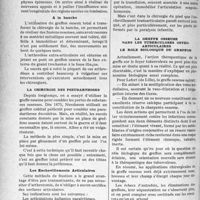 0321 - Page 298 - Partie scientifique. Travaux originaux. Clinique urologique. Les applications chirurgicales de la greffe osseuse, par M. Raphaël Massart. Applications de la greffe. A la hanche / La chirurgie des pseudarthoses. Les Enchevillements Articulaires / La greffe osseuse dans les tuberculoses ostéo-articulaires le rôle biologique du greffon