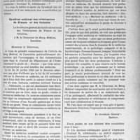 0344 - Page 321 - Partie professionnelle. Travaux originaux. Bulletin de l’Actualité. Docteurs en médecine et docteurs vétérinaires. Syndicat national des vétérinaires de France et des Colonies [Dr Paul Boudin]