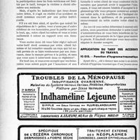 0361 - Page 338-LX - Correspondance. Accidents. Accident de droit commun. Tarif à appliquer / Application du tarif des accidents du travail. Ponction d’hygroma traumatique