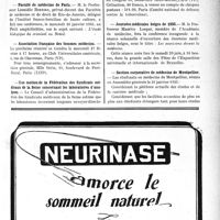 0378 - Page IX-351 - Dernières nouvelles. Bal de l’Ecole du Service de santé militaire / Faculté de médecine de Paris / Association Française des femmes médecins / Une motion de la Fédération des Syndicats médicaux de la Seine concernant les laboratoires d’analyses / VIIIe Congrès national de la tuberculose / Journées médicales belges de 1935 / Section corporative de médecine de Montpellier