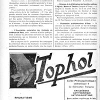 0379 - Page 352-X - Dernières nouvelles. Section corporative de médecine de Montpellier / L’Association corporative des étudiants en médecine de Paris / Réunion de la Fédération des Sociétés médicales d’Algérie, Maroc et Tunisie / Dispensaire antituberculeux d’Oran